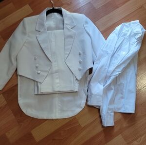 Boys white tuxedo with tails